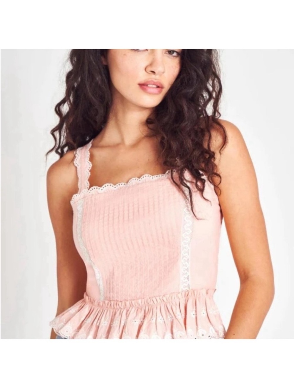 NWT LoveShackFancy Skipper Bustier Bubble Bath Pink Tank Top Sz 8